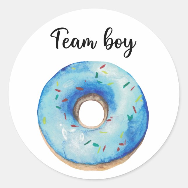 What will baby be team boy donut classic round sticker (Front)