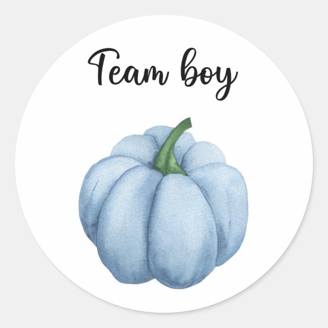What will baby be team boy pumpkin classic round sticker (Front)