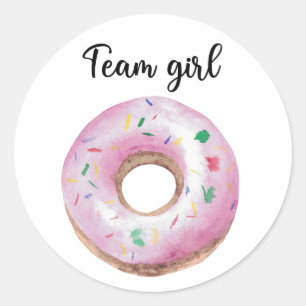 What will baby be team girl donut classic round sticker