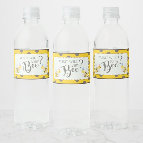 What Will Baby Bee Bumble Bee Baby  Water Bottle Label