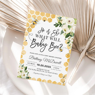 What Will Baby Bee Bumble Bee Gender Reveal Invitation