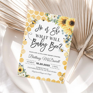 What Will Baby Bee Bumble Bee Gender Reveal Invitation