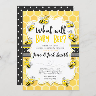 What Will Baby Bee Gender Reveal Baby Shower Invitation