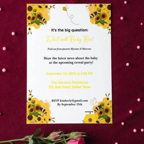 What will baby bee Gender reveal baby shower  Postcard