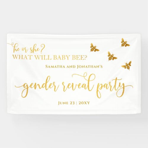 What Will Baby Bee Gender Reveal Banner