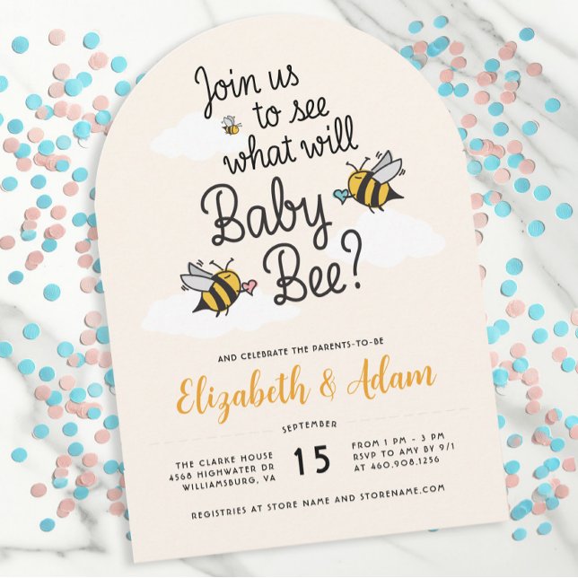 What Will Baby Bee? Gender Reveal Couples Shower Invitation (Creator Uploaded)