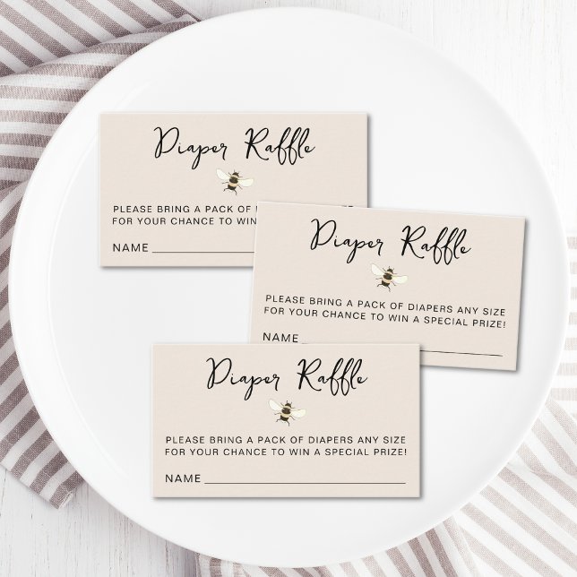 What Will Baby Bee Gender Reveal Diaper Raffle  Enclosure Card (Creator Uploaded)