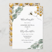 What Will Baby Bee Gender Reveal Invitation (Front/Back)