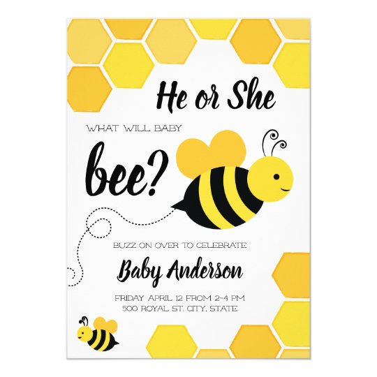 What will Baby Bee Gender Reveal Invitation | Zazzle.com