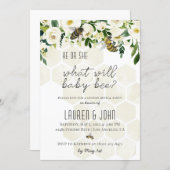 What Will Baby Bee Gender Reveal Invitation (Front/Back)
