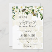 What Will Baby Bee Gender Reveal Invitation