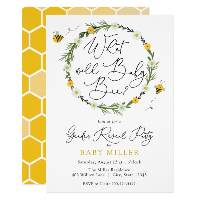 What will baby Bee Gender Reveal Invitation