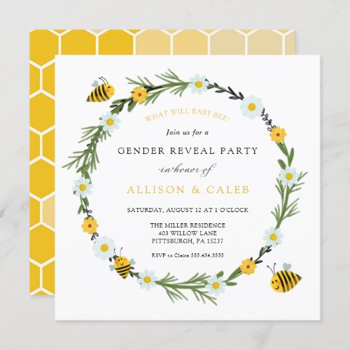 What will baby Bee Gender Reveal Invitation
