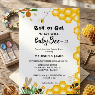 What will baby bee gender reveal  invitation