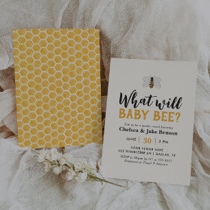 What Will Baby Bee Gender Reveal Invitation