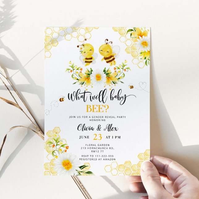 What will baby bee gender reveal invitation (Creator Uploaded)