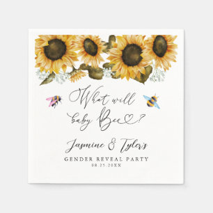 What Will Baby Bee Gender Reveal Napkins
