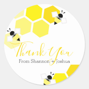 what will baby bee GENDER REVEAL neutral shower Classic Round Sticker