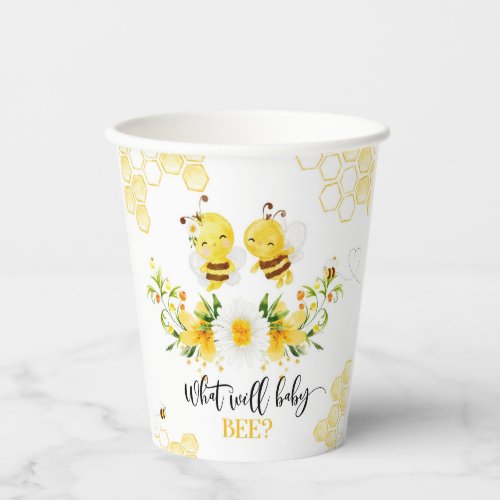 What will baby bee gender reveal  paper cups