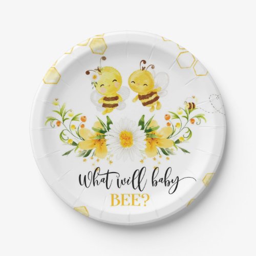 What will baby bee gender reveal  paper plates