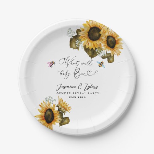 What Will Baby Bee Gender Reveal Paper Plates