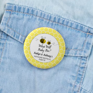 What Will Baby Bee? Gender Reveal Party Button
