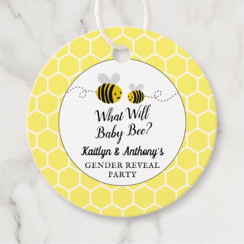 What Will Baby Bee Gender Reveal Party Favor Tags