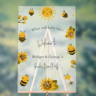 what will baby bee gender reveal party frosted acrylic sign