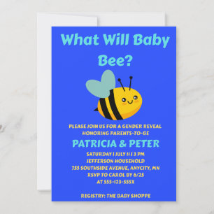 What Will Baby Bee gender reveal party Invitation