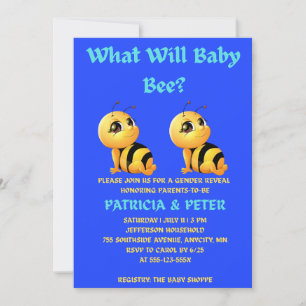 What Will Baby Bee Gender Reveal Party Invitation