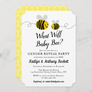 Bee Gender Reveal Invitations 100 Satisfaction Guaranteed Zazzle