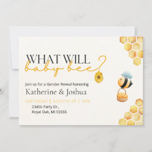 What Will Baby Bee Gender Reveal Party Invitation
