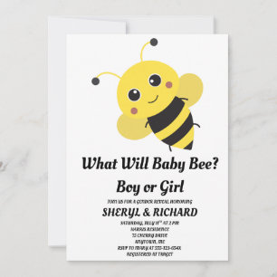 What Will Baby Bee gender reveal party Invitation
