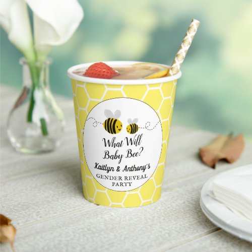 What Will Baby Bee Gender Reveal Party Paper Cups