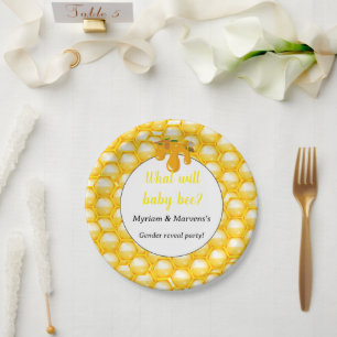 What will baby bee Gender reveal party Paper Plates