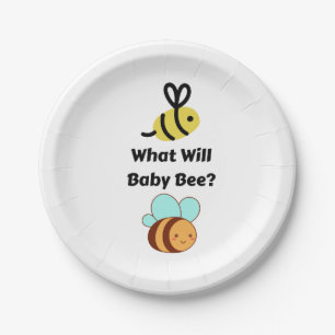 What Will Baby Bee gender reveal party Paper Plates