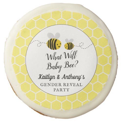 What Will Baby Bee Gender Reveal Party Sugar Cookie