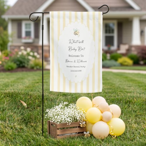 What Will Baby Bee? Gender Reveal Preppy Yellow  Garden Flag