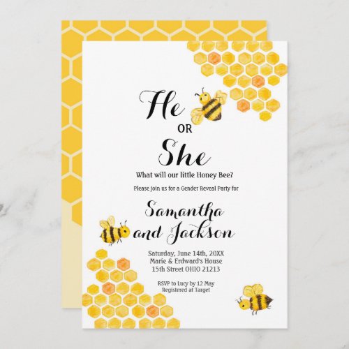 What will baby bee Gender Reveal Shower Invitation