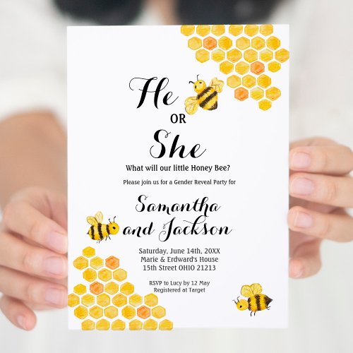 What will baby bee Gender Reveal Shower Invitation