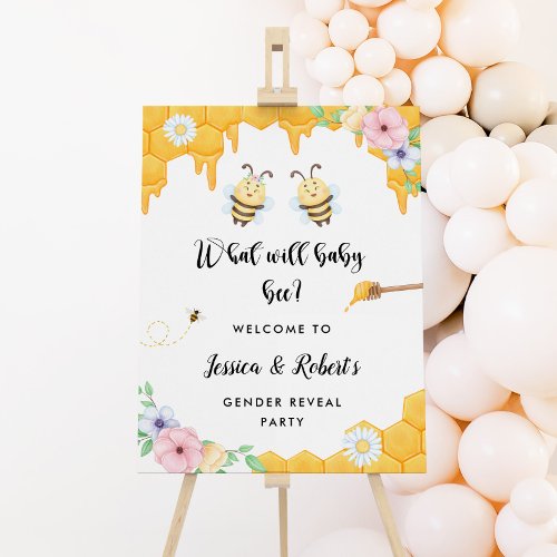 What Will Baby Bee Gender Reveal Welcome Foam Board