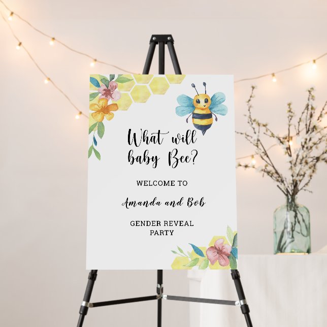 What will baby bee gender reveal welcome foam board (In Situ (Stand))