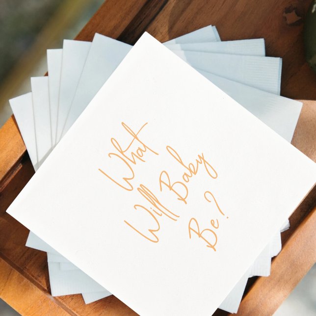 What Will Baby Bee Gender Reveal Welcome Napkins (Creator Uploaded)