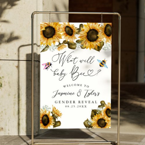 What Will Baby Bee Gender Reveal Welcome Sign