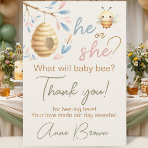 What Will Baby Bee He or She Thank You Card