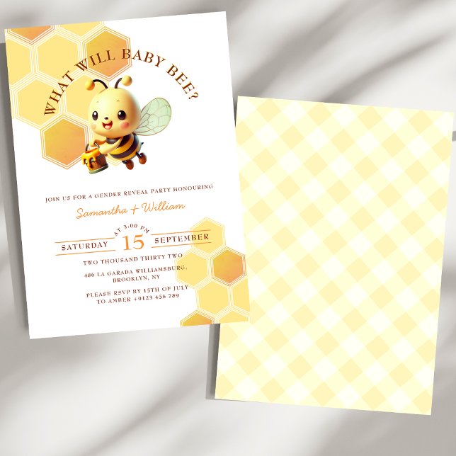 What Will Baby Bee Honey Bee Gender Reveal  Invitation (Creator Uploaded)
