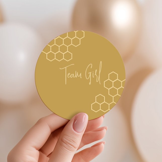 What Will Baby Bee Honeycomb Team Girl Classic Round Sticker (Creator Uploaded)
