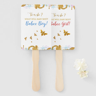 What Will Baby Bee Illustration Gender Reveal Han Hand Fan