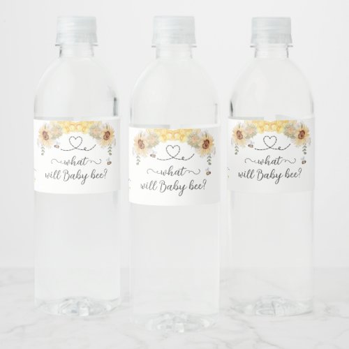 What will baby bee sunflower Gender Reveal  Water Bottle Label