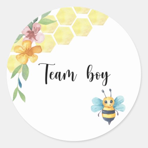 What will baby bee team boy  classic round sticker
